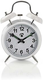 Analogt Bordvækkeur - Rejsevækkeur   Metal   Hvid