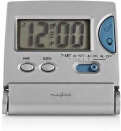 Digitalt rejsevækkeur   Slankt   Foldbar   Sølv Digitalt rejsevækkeur   Slankt   Foldbar   Sølv