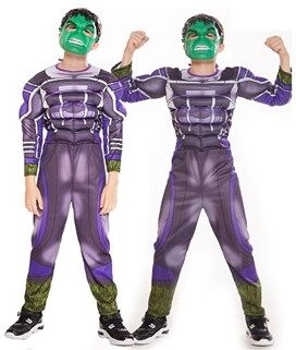 HULK The Angry Man Kostume - Børn - Inkl. Dragt + Maske - Large - 130-140 cm HULK The Angry Man Kostume - Børn - Inkl. Dragt + Maske - Large - 130-140 cm