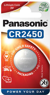 Panasonic CR2450 Lithium knapcelle - 1 stk Panasonic CR2450 Lithium knapcelle - 1 stk