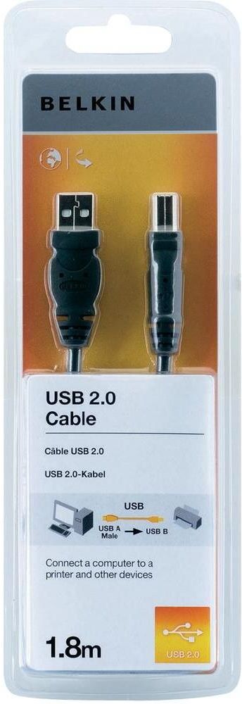 Belkin Usb 2.0 A-B Han 1.8m Anti-Magnetiske Belkin Usb 2.0 A-B Han 1.8m Anti-Magnetiske