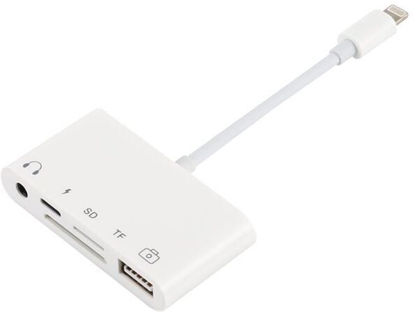 24hshop 5-i-1 HUB/Adapter til iPhone, iPad, iPod