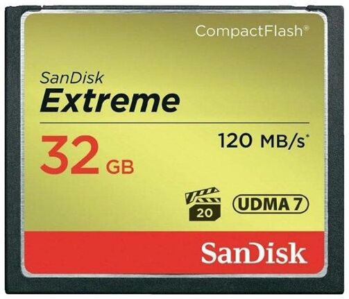 SanDisk 32GB SanDisk Extreme Compact Flash 120MB/s SanDisk 32GB SanDisk Extreme Compact Flash 120MB/s