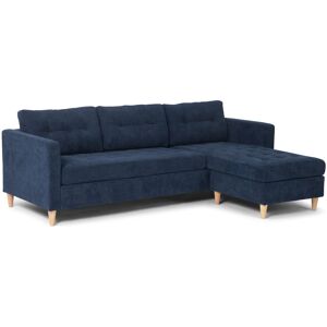 Marino sofa AB2, chaiselongsofa højre eller venstrevendt i fløjl mørkeblå.