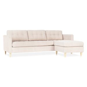 Marino sofa AB1, chaiselongsofa højre eller venstrevendt i fløjl sandfarvet.