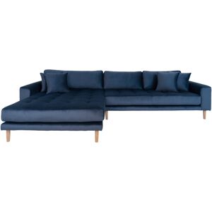 Lido sofa , chaiselongsofa venstrevendt velour mørke blå.