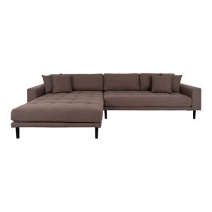 Lido sofa , loungesofa venstrevendt med 4 puder brun.