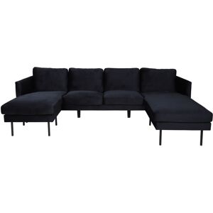 Zoom sofa U-sofa velour sort.