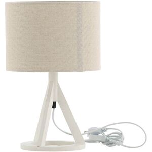 Kona belysning bordlampe 25x18x50,5cm stof beige, hvid.