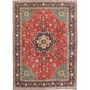 Håndknyttet. Oprindelse: Persia / Iran 290X397 Tabriz Patina Håndknyttet Tæppe Rød/Brun Persien/Iran