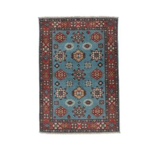 Håndknyttet. Oprindelse: Afghanistan Orientalsk Kazak Fine Taeppe Tæppe 101X148 Sort/Mørkeblå (Uld, Afghanistan)