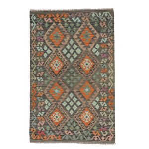 Håndknyttet. Oprindelse: Afghanistan Orientalsk Kelim Afghan Old Style Taeppe Tæppe 101X161 Brun/Sort (Uld, Afghanistan)