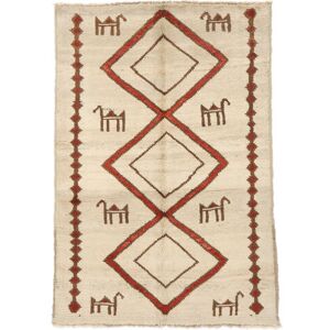 Håndknyttet. Oprindelse: Afghanistan Moroccan Berber - Afghanistan 83X124 Uldtæppe Beige/Orange Lille Tæppe