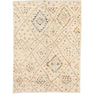 Håndknyttet. Oprindelse: Afghanistan Ægte Tæppe Moroccan Berber - Afghanistan 148X202 Beige/Orange (Uld, Afghanistan)