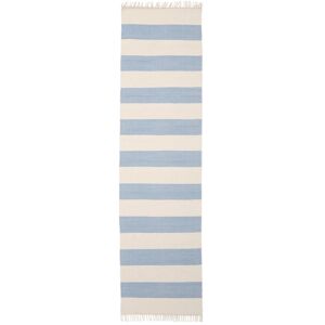 RugVista Cotton stripe Tæppe - Lyseblå 80x300