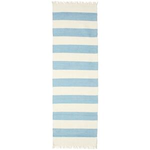RugVista Cotton stripe Tæppe - Lyseblå 80x250