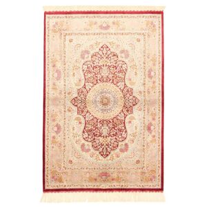 Håndknyttet. Oprindelse: Persia / Iran Ghom silke Tæppe 100x147