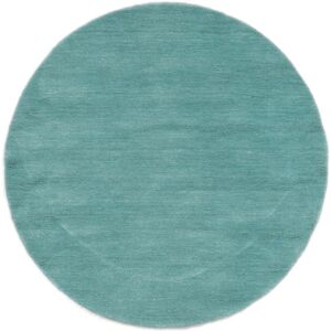 RugVista Handloom Tæppe - Turquoise  Ø 100