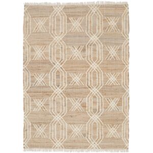 RugVista Cross Deco Tæppe - Beige / Råhvid 160x230