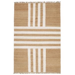 RugVista Solista Flag jute Tæppe - Beige / Naturhvid 250x350