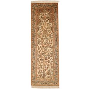 Håndknyttet. Oprindelse: India Kashmir pure silke 24 / 24 Quality Tæppe 46x137