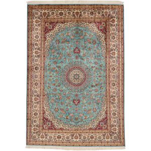 Håndknyttet. Oprindelse: India Kashmir pure silke 24 / 24 Quality Tæppe 125x182