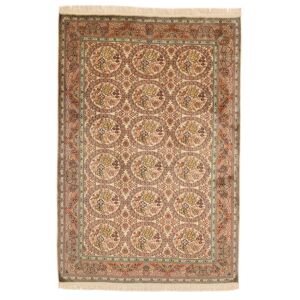 Håndknyttet. Oprindelse: India Kashmir pure silke 24 / 24 Quality Tæppe 126x184