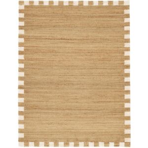 RugVista Chess Frame Jute Tæppe - Lysbrun / Naturhvid 250x350