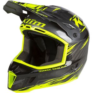 Klim F3 Carbon Pro Thrashed Hi-Vis Snescooter hjelm