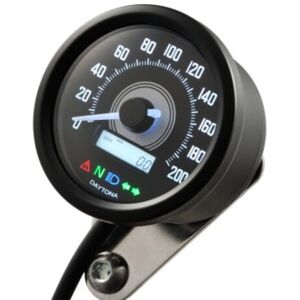 Daytona Velona 60 speedometer 200 km/t/mph inkl. kontrollamper - hvid LED