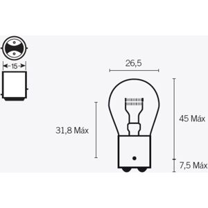 TECNIUM Pære S25 12V 21/5W - x10