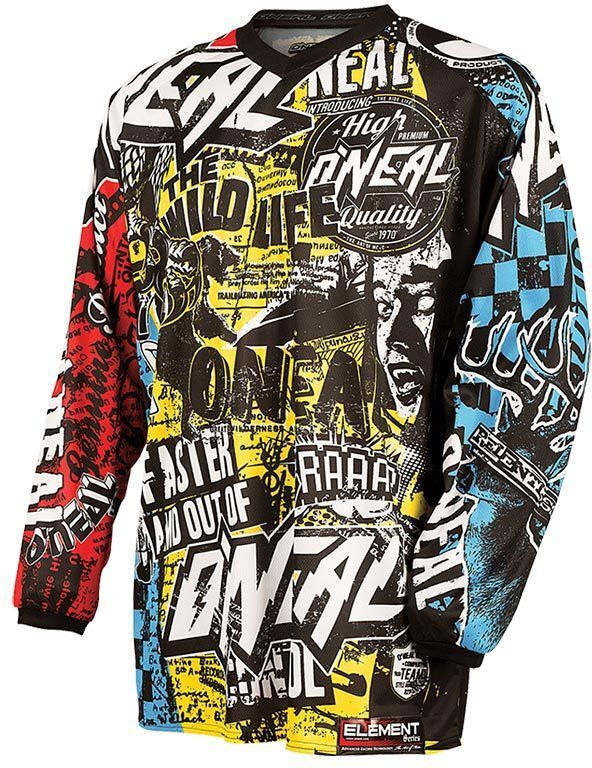Oneal Element Wild Ungdom Motocross Jersey Oneal Element Wild Ungdom Motocross Jersey