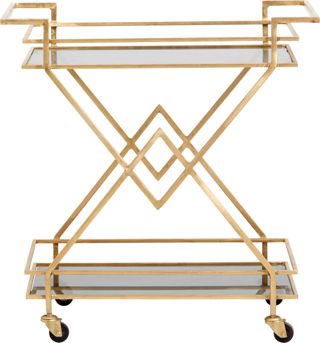 Nordal - Trolley Rullebord m. sort glas - Gylden