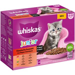 24x85g Junior Klassisk udvalg i sauce Whiskas Blandet Kattemad