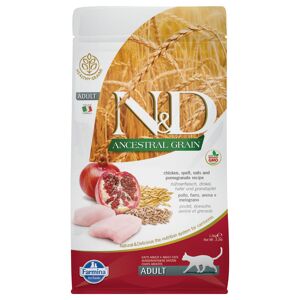 N&D Ancestral Grain Cat 1,5 kg Low Grain Adult Cat kylling & granatæble Farmina N&D Kattemad