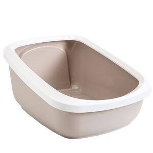 Savic Aseo XXL kattebakke - med høj kant - Begyndersæt: toilet mocca/hvid + 6 Bag it up