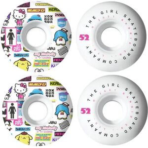 Girl Tokyo Speed 99A Skateboard Hjul 4-Pak (52mm - Hvid/Pink/Blå)