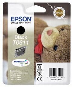 Epson T0611 BK - C13T06114010 Original - Sort 250 sider Epson T0611 BK - C13T06114010 Original - Sort 250 sider