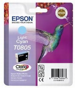 Epson T0805 LC (C13T08054011), Lys Cyan Blækpatron, Original