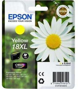 Epson T1814 Y (C13T18144012) Gul Blækpatron, Original 6,95ml Epson T1814 Y (C13T18144012) Gul Blækpatron, Original 6,95ml