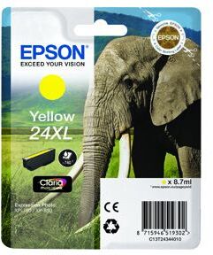 Epson 24XL T2434 Y - CC13T24344012 Original - Gul 8,7 ml Epson 24XL T2434 Y - CC13T24344012 Original - Gul 8,7 ml