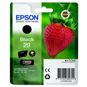 Epson 29 T2981 BK - C13T29814012 Original - Sort 5,3 ml Epson 29 T2981 BK - C13T29814012 Original - Sort 5,3 ml