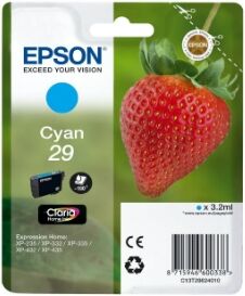 Epson 29 T2982 C - C13T29824012 Original - Cyan 3,2 ml Epson 29 T2982 C - C13T29824012 Original - Cyan 3,2 ml