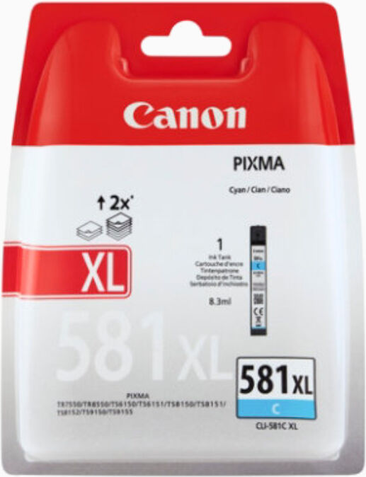 Canon CLI-581 XL Cyan blækpatron, Original Canon CLI-581 XL Cyan blækpatron, Original