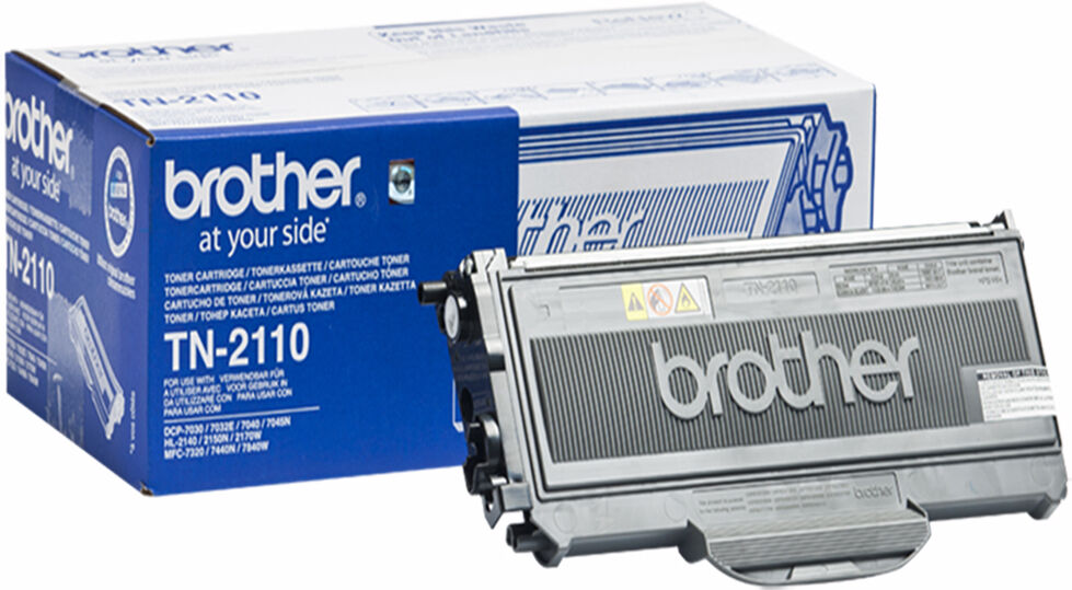 Brother TN2110 BK sort Lasertoner, Original Brother TN2110 BK sort Lasertoner, Original