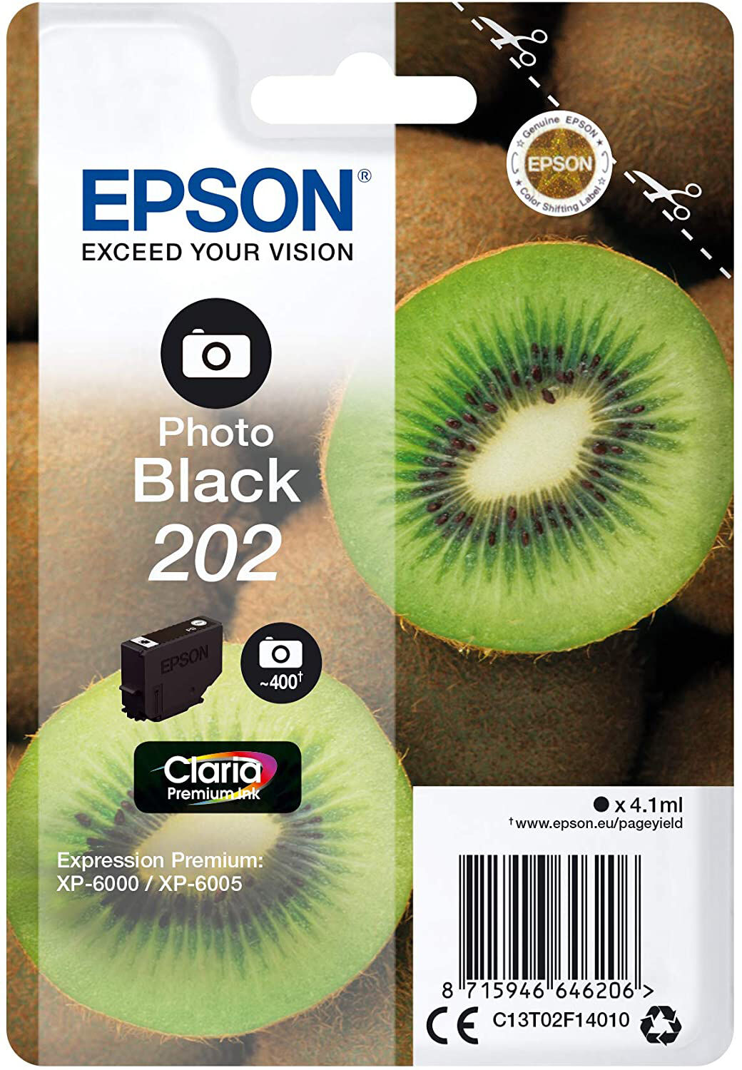 Epson T202 PBK blækpatron - C13T02F14010 Original - Foto Sort 4,1 ml Epson T202 PBK blækpatron - C13T02F14010 Original - Foto Sort 4,1 ml