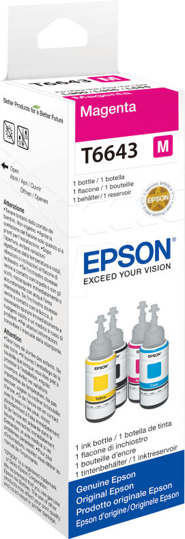 Epson T6643 M Refill blæktank - C13T664340 Original - Magenta 70 ml Epson T6643 M Refill blæktank - C13T664340 Original - Magenta 70 ml