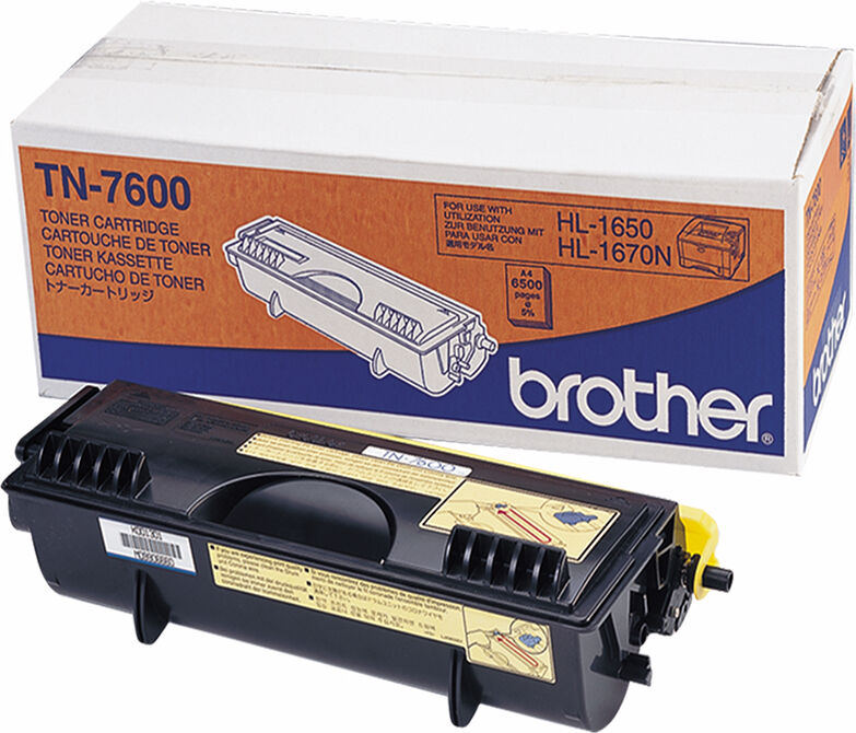 Brother TN7600 BK sort Lasertoner, Original Brother TN7600 BK sort Lasertoner, Original