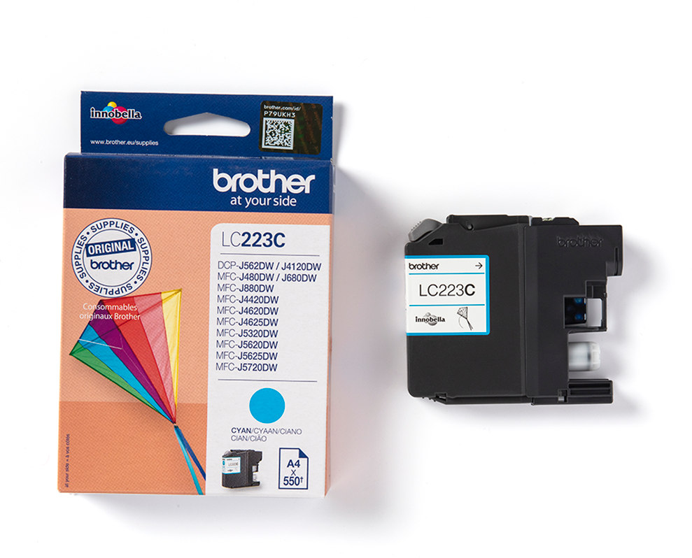 Brother LC223 C, Cyan blækpatron, Original Brother LC223 C, Cyan blækpatron, Original