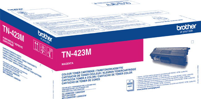 Brother TN 423 M Lasertoner - TN423M Original - Magenta 4000 sider Brother TN 423 M Lasertoner - TN423M Original - Magenta 4000 sider